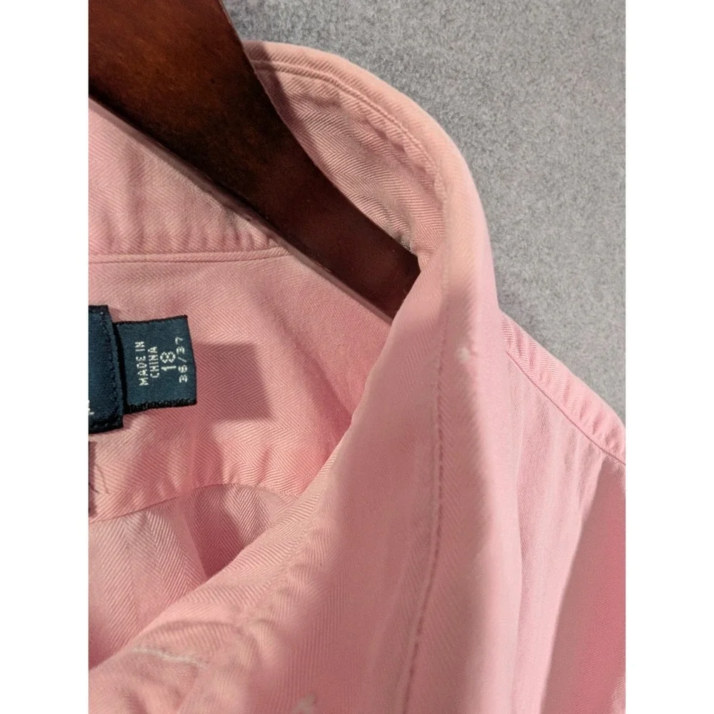 Polo Ralph Lauren Mens Long Sleeve Button Dress Shirt 18 37/38 Pink